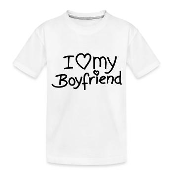 i_love_my_boyfriend__f1 - Kinder Premium Bio T-Shirt - Weiß - Vorne