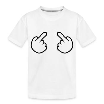 2 haende kontur ich hand comic cartoon zeigen zeig - Kinder Premium Bio T-Shirt - Weiß - Vorne