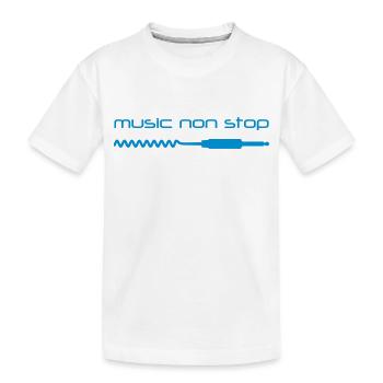 music_non_stop - Kids' Premium Organic T-Shirt - white - Front