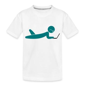 Ein Programmierer mit einem Laptop - Kinder Premium Bio T-Shirt - Weiß - Vorne