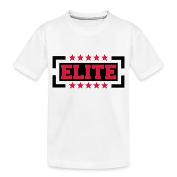 Elite Logo - Kinder Premium Bio T-Shirt - Weiß - Vorne