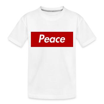 "Peace" - Kinder Premium Bio T-Shirt - Weiß - Vorne