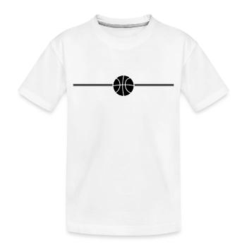 linie logo cool basketball treffer tor im netz kor - Kinder Premium Bio T-Shirt - Weiß - Vorne