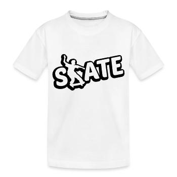 cool skate texte logo skateboard stunt trick conduire - T-shirt bio Premium Enfant - blanc - Devant