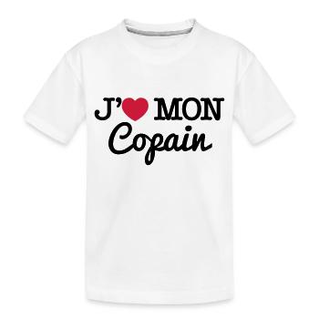 J'aime mon copain - T-shirt bio Premium Enfant - blanc - Devant