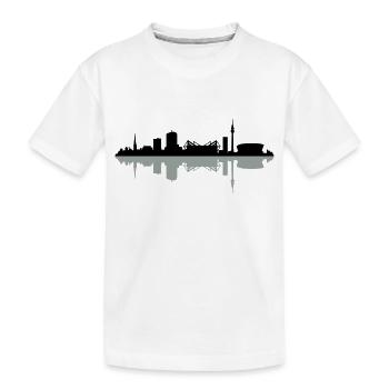 Skyline Dortmund Schatten - Kinder Premium Bio T-Shirt - Weiß - Vorne