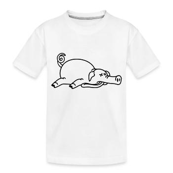 Totes Schwein am Boden - Kinder Premium Bio T-Shirt - Weiß - Vorne