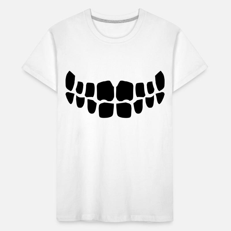 Grinning Evil Horror Mouth Smile Comic Teeth Kids' Premium Organic T-Shirt