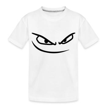 gesicht boese augen gefaehrlich gemein comic carto - Kinder Premium Bio T-Shirt - Weiß - Vorne