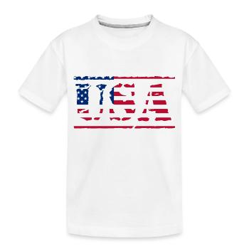 usa - Kinder Premium Bio T-Shirt - Weiß - Vorne