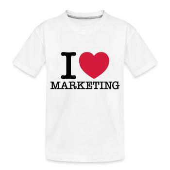 I (heart) Marketing - Kids' Premium Organic T-Shirt - white - Front