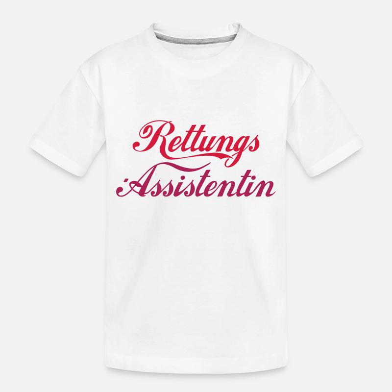 Rettungs-Assistentin mittig - Kinder Premium Bio T-Shirt - Weiß