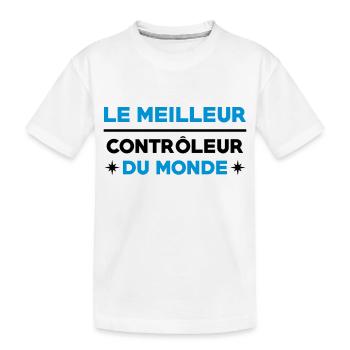 Contrôleur / Controleur / Bus / Transport - T-shirt bio Premium Enfant - blanc - Devant
