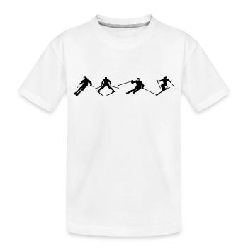 Skifahrer - Kinder Premium Bio T-Shirt - Weiß - Vorne