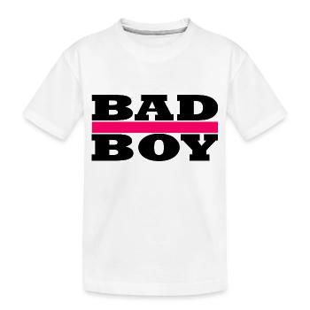 113210105 166417685 Bad Boy Cool Boy - Kids' Premium Organic T-Shirt - white - Front