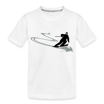 Skifahrer Spur - Kinder Premium Bio T-Shirt - Weiß - Vorne