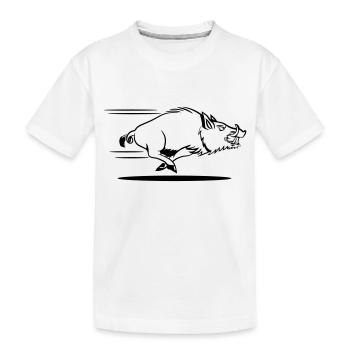 course de sanglier - T-shirt bio Premium Enfant - blanc - Devant