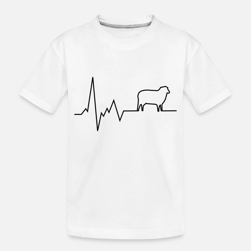 herzschlag schaf - Kinder Premium Bio T-Shirt - Weiß