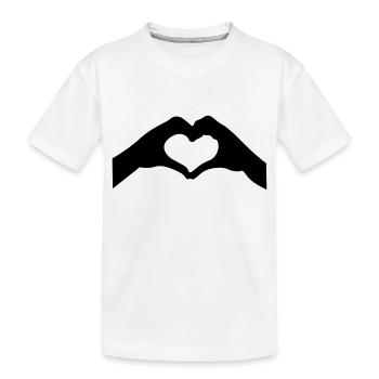 Herz mit zwei Händen - Kinder Premium Bio T-Shirt - Weiß - Vorne