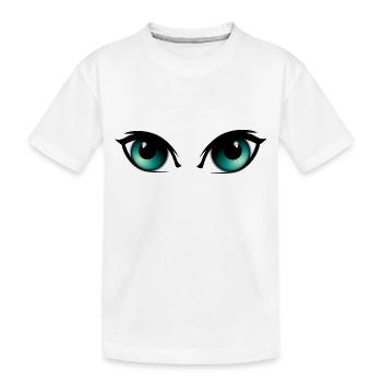 eyes green - Kids' Premium Organic T-Shirt - white - Front
