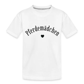 Pferdemädchen Herz Pferd reiten Geschenk - Kinder Premium Bio T-Shirt - Weiß - Vorne