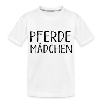 Pferdemädchen Pferd Mädchen Kinder Schrift - Kinder Premium Bio T-Shirt - Weiß - Vorne