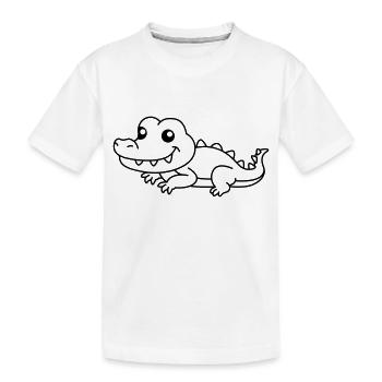 Alligator Comic Animal - Kids' Premium Organic T-Shirt - white - Front