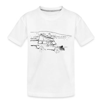 Offroader am See - Kinder Premium Bio T-Shirt - Weiß - Vorne