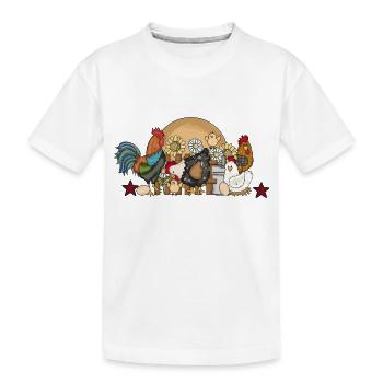 Lustige Hühner spaßiges Federvieh im Bauernhof - Kinder Premium Bio T-Shirt - Weiß - Vorne