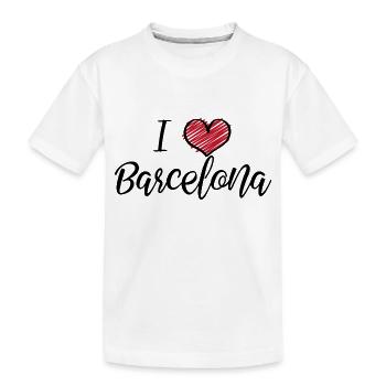 I Love Barcelona - Kinder Premium Bio T-Shirt - Weiß - Vorne