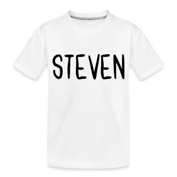 Steven Custom Name Schriftart Text Geburtstag - Kinder Premium Bio T-Shirt - Weiß - Vorne