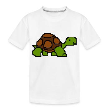 Landschildkröte Schildkröte Pixelart Retro - Kinder Premium Bio T-Shirt - Weiß - Vorne