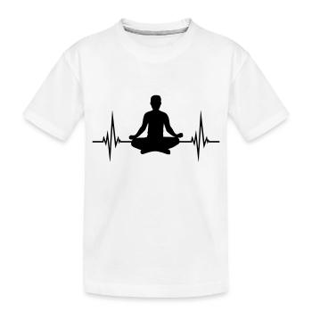 Heartbeat Yoga Position - Kids' Premium Organic T-Shirt - white - Front