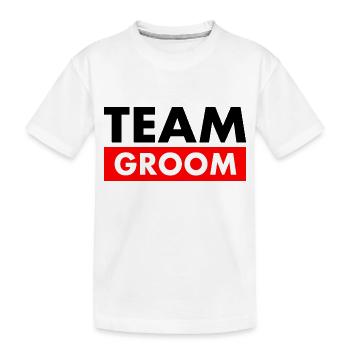 Team groom - Kids' Premium Organic T-Shirt - white - Front