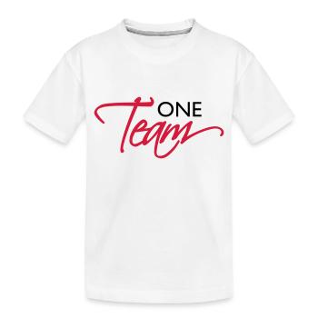 One Team Crew - Kids' Premium Organic T-Shirt - white - Front
