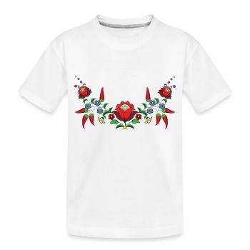 Ungarische Volkskunst Blumen ungarische Paprika - Kinder Premium Bio T-Shirt - Weiß - Vorne