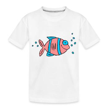 Poisson Cichlide Eau Mer Graffiti Dessin - T-shirt bio Premium Enfant - blanc - Devant