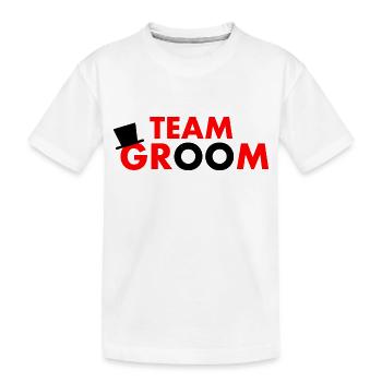Team groom - Kids' Premium Organic T-Shirt - white - Front