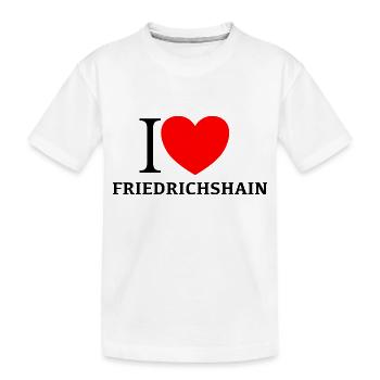 I LOVE FRIEDRICHSHAIN - Kinder Premium Bio T-Shirt - Weiß - Vorne