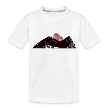 Berg mit farbenfrohem Gipfel - Kinder Premium Bio T-Shirt - Weiß - Vorne
