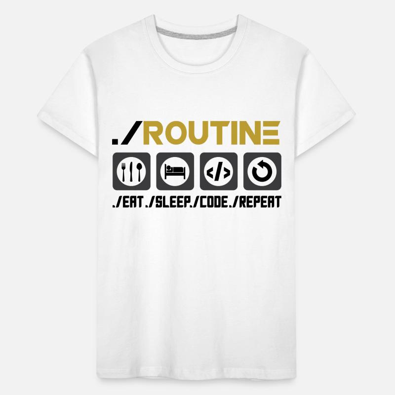Routine Eat Sleep Code Repeat Software Developer C Kinder Premium Bio T-Shirt