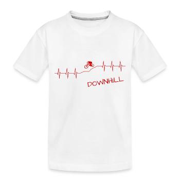 Downhill Herzschlag Mtb biken - Kinder Premium Bio T-Shirt - Weiß - Vorne