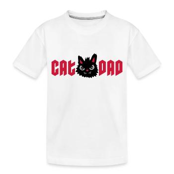 Wilder Kater Cat Dad - Kinder Premium Bio T-Shirt - Weiß - Vorne
