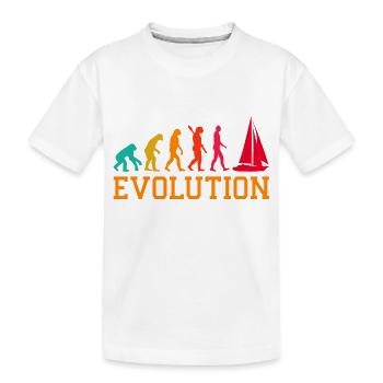 Evolution Graphic Sailboat Captain Sailing Sea Boa - Kinder Premium Bio T-Shirt - Weiß - Vorne