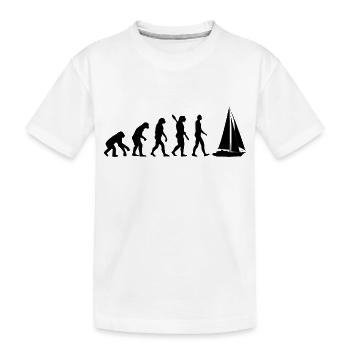 Evolution Graphic Sailboat Captain Sailing Sea Boa - Kinder Premium Bio T-Shirt - Weiß - Vorne