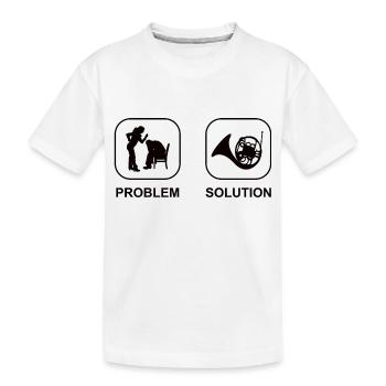Instrument à vent de musique de cor Français instrument de cor - T-shirt bio Premium Enfant - blanc - Devant