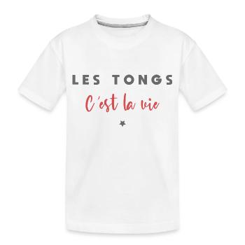 Les tongs c est la vie - T-shirt bio Premium Enfant - blanc - Devant
