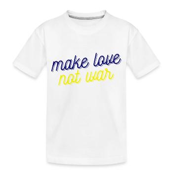 Make love not war - Design for Peace - Kids' Premium Organic T-Shirt - white - Front