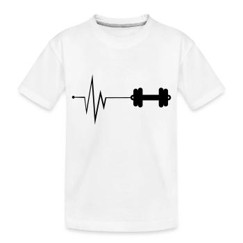 Dumbbell Pulse fitness - Kids' Premium Organic T-Shirt - white - Front