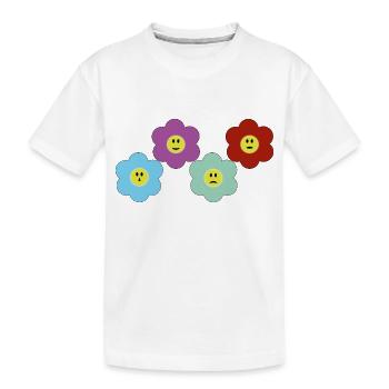 Blumen mit verschiedenen Stimmungen - Kinder Premium Bio T-Shirt - Weiß - Vorne